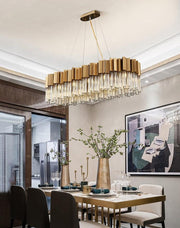 Blus Lighting Kubica Oval Crystal Chandelier