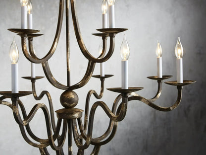 Kaile Crystal 12 Lights Chandelier 42"W