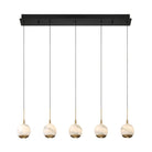 Kimma Lights Linear LED Chandelier-Chandelier-Matte Black-5 Light-Blushlighting