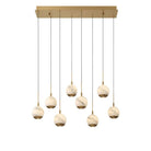 Kimma Lights Linear LED Chandelier-Chandelier-Lacquered Burnished Brass-8 Light-Blushlighting