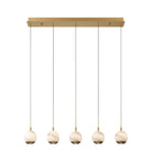 Kimma Lights Linear LED Chandelier-Chandelier-Lacquered Burnished Brass-5 Light-Blushlighting