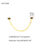 Modern LED Natural Alabaster Globes Beads Hanging Chandelier Indoor Lighting Fixture 13 globes-L100CM L40" Brass + White Modern Pendant lamp