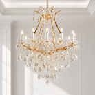 Maria Theresa Gold Chandelier in a living room