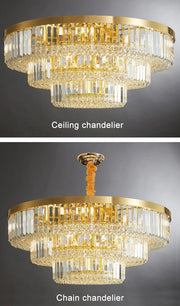 Blushlighting® Contemporary crystal ceiling chandelier for living room, dining room, bedroom