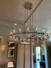 Galen Modern Chandelier Art Blown Glass 60" For Living Room