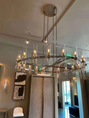 Galen Modern  Chandelier Art Blown Glass 36"