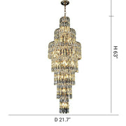 Long Crystal Staircase Chandelier Large Foyer Living Room Entryway Ceiling Light Fixture