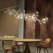 Ceramic Ginkgo Leaf Linear Extended Chandelier