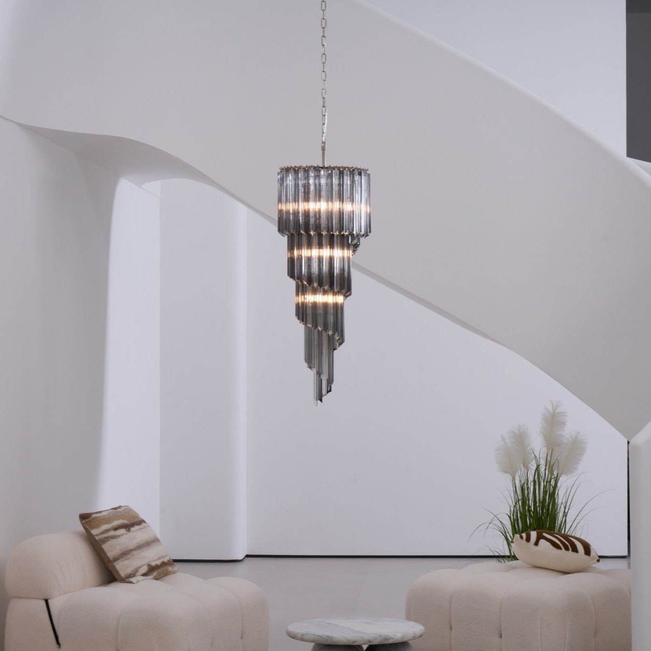 Lucente Noir Spiral Chandelier - Vakkerlight