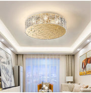 Blushlighting® Round gold crystal ceiling chandelier for living room, dining room, bedroom