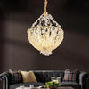 Modern Round Glass Droplet Branch Chandelier, Pendant Light For Bedroom