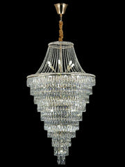 Magnificent Extra Large Foyer Hall Chandelier Tiered Crystal Ceiling Lighting Fixture For Living Room Decor