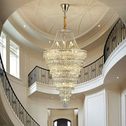 Magnificent Extra Large Foyer Hall Chandelier Tiered Crystal Ceiling Lighting Fixture For Living Room Decor