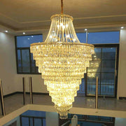 Magnificent Extra Large Foyer Hall Chandelier Tiered Crystal Ceiling Lighting Fixture For Living Room Decor