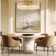 Lattice Round Glass Chandelier 48", Living Room  Hanging Chandelier Light