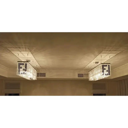 Fendi Modern Rectangular Crystal Chandelier