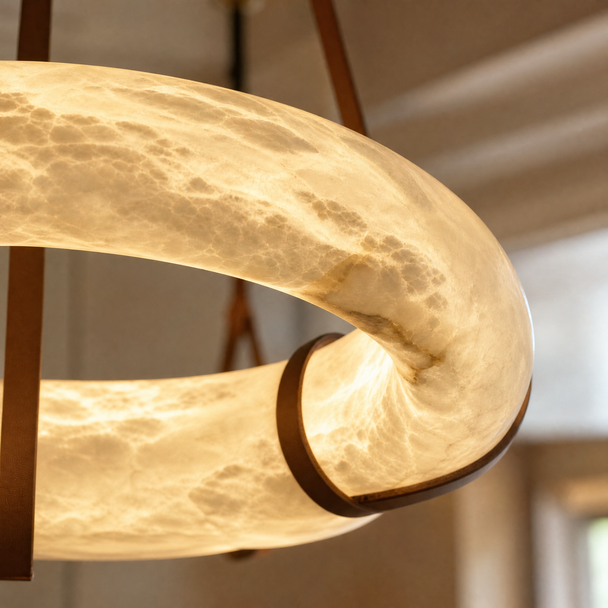 Modern Linked Double-Ring LED Pendant Chandelier
