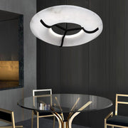 Modern Round Alabaster Dining Room Chandelier