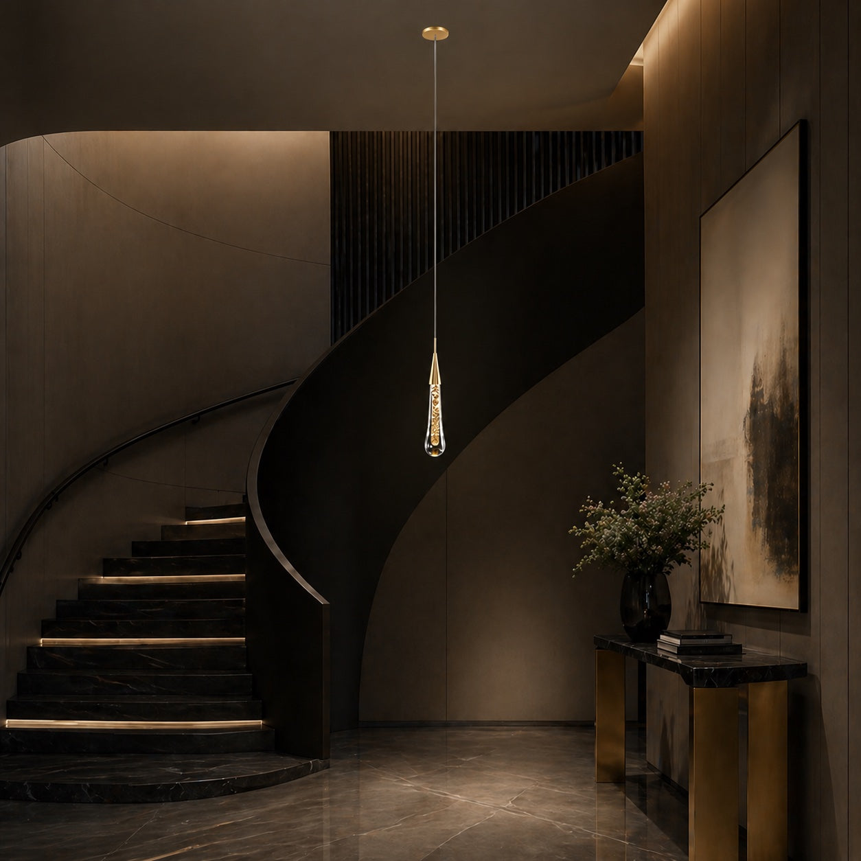 Modern Gold Chandelier Pendant Light Hanging Aluminum LED Fixture for Dining Room Illumination 0