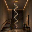 Modern Gold Chandelier Pendant Light Hanging Aluminum LED Fixture for Dining Room Illumination 11
