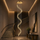 Modern Gold Chandelier Pendant Light Hanging Aluminum LED Fixture for Dining Room Illumination 12