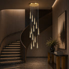Modern Gold Chandelier Pendant Light Hanging Aluminum LED Fixture for Dining Room Illumination 13
