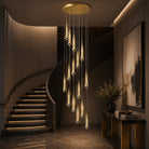 Modern Gold Chandelier Pendant Light Hanging Aluminum LED Fixture for Dining Room Illumination 14