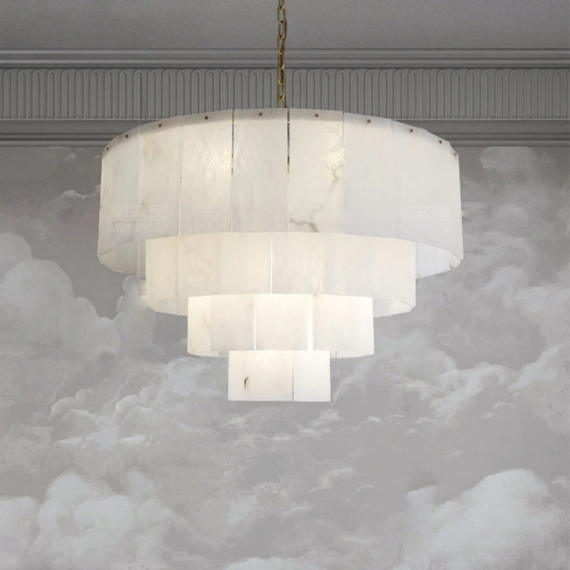 Alabaster Lorry Modern Multi-Layer Round Chandelier 31"36"