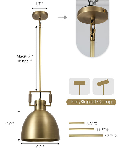 Machine Metal Cloche Pendant