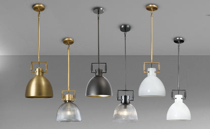 Machine Milk Glass Cloche Pendant