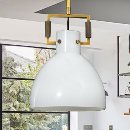 Machine Milk Glass Cloche Pendant