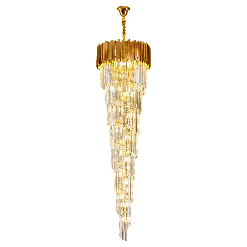Luxury GBUd Spiral Crystal Chandelier for Staircase/Foyer/Entryway