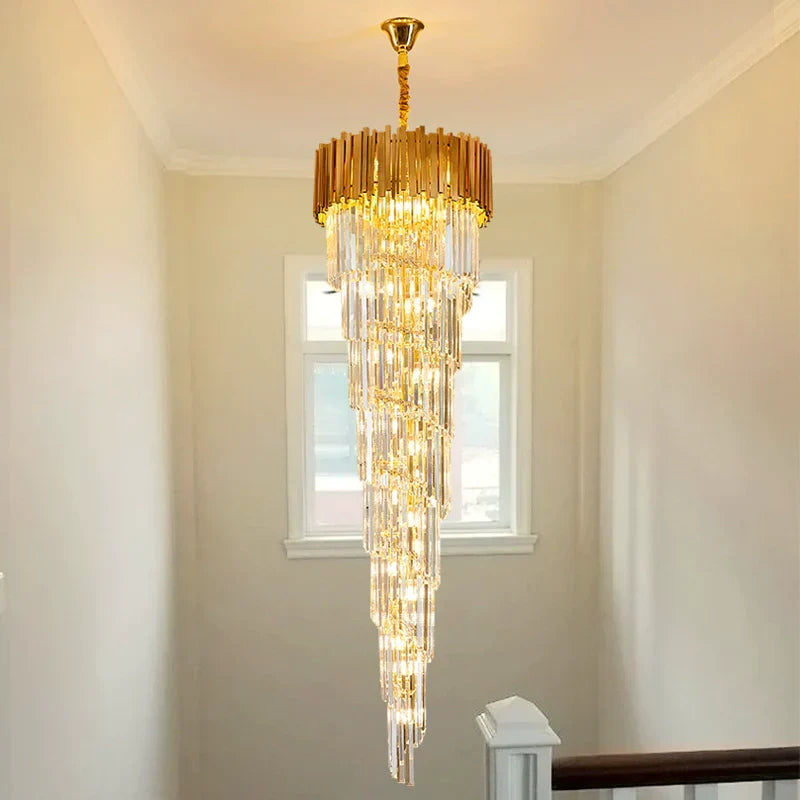 Luxury GBUd Spiral Crystal Chandelier for Staircase/Foyer/Entryway