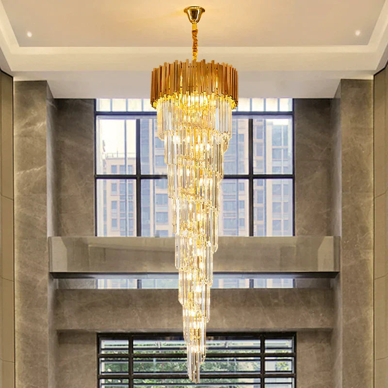 Luxury GBUd Spiral Crystal Chandelier for Staircase/Foyer/Entryway