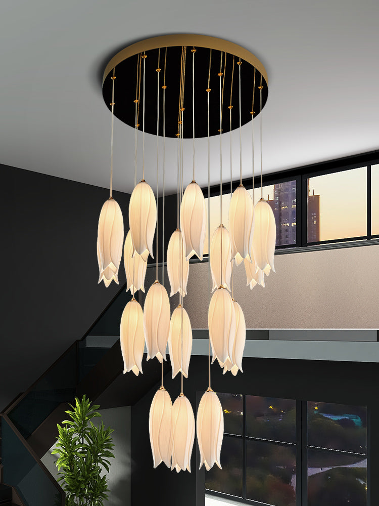 Elegant Flower Chandelier For Foyer/ Staircase