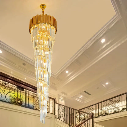 Luxury GBUd Spiral Crystal Chandelier for Staircase/Foyer/Entryway
