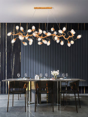 Oversized Clear Seedy Glass Egg Branch Pendant Light for Dining Room/Kitchen Island/Home Office