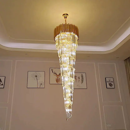 Luxury GBUd Spiral Crystal Chandelier for Staircase/Foyer/Entryway