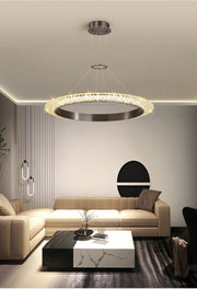 Blushlighting® Gold/black ring led chandelier for living room, dining room, bedroom Black / 23.6'' / Warm Light