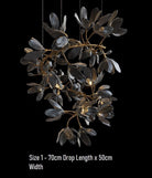 Octavia Black Branching Glass Flower Chandelier - A Captivating Blend of Beauty and Illumination : Enchanting Elegance