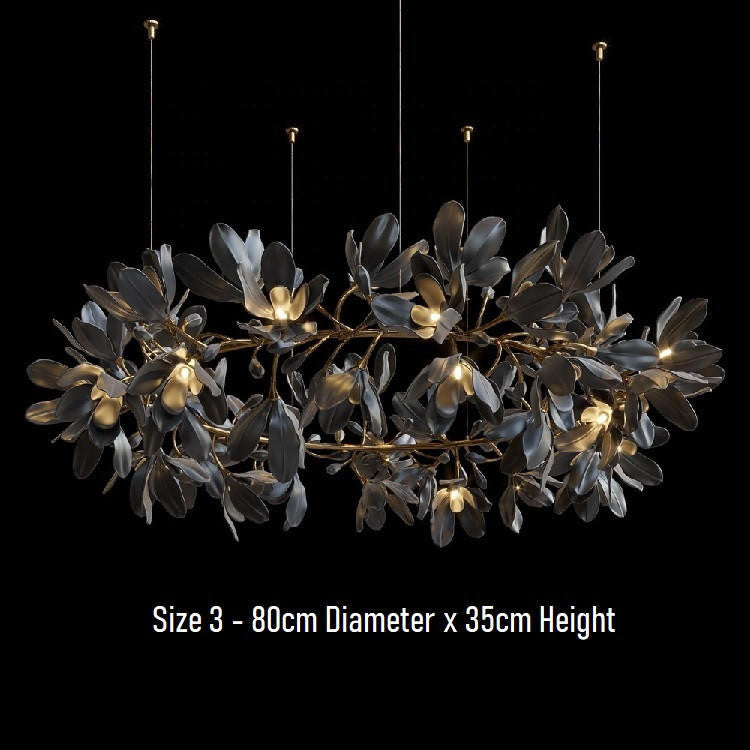 Octavia Black Branching Glass Flower Chandelier - A Captivating Blend of Beauty and Illumination : Enchanting Elegance