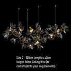 Octavia Black Branching Glass Flower Chandelier - A Captivating Blend of Beauty and Illumination : Enchanting Elegance
