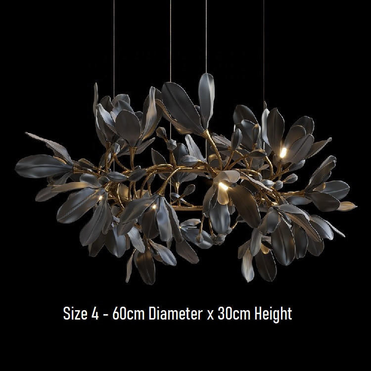 Octavia Black Branching Glass Flower Chandelier - A Captivating Blend of Beauty and Illumination : Enchanting Elegance