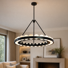 Orbita Modern Alabaster Round Chandelier