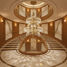 Palmera Brass Crystal Chandelier by Blushlighting