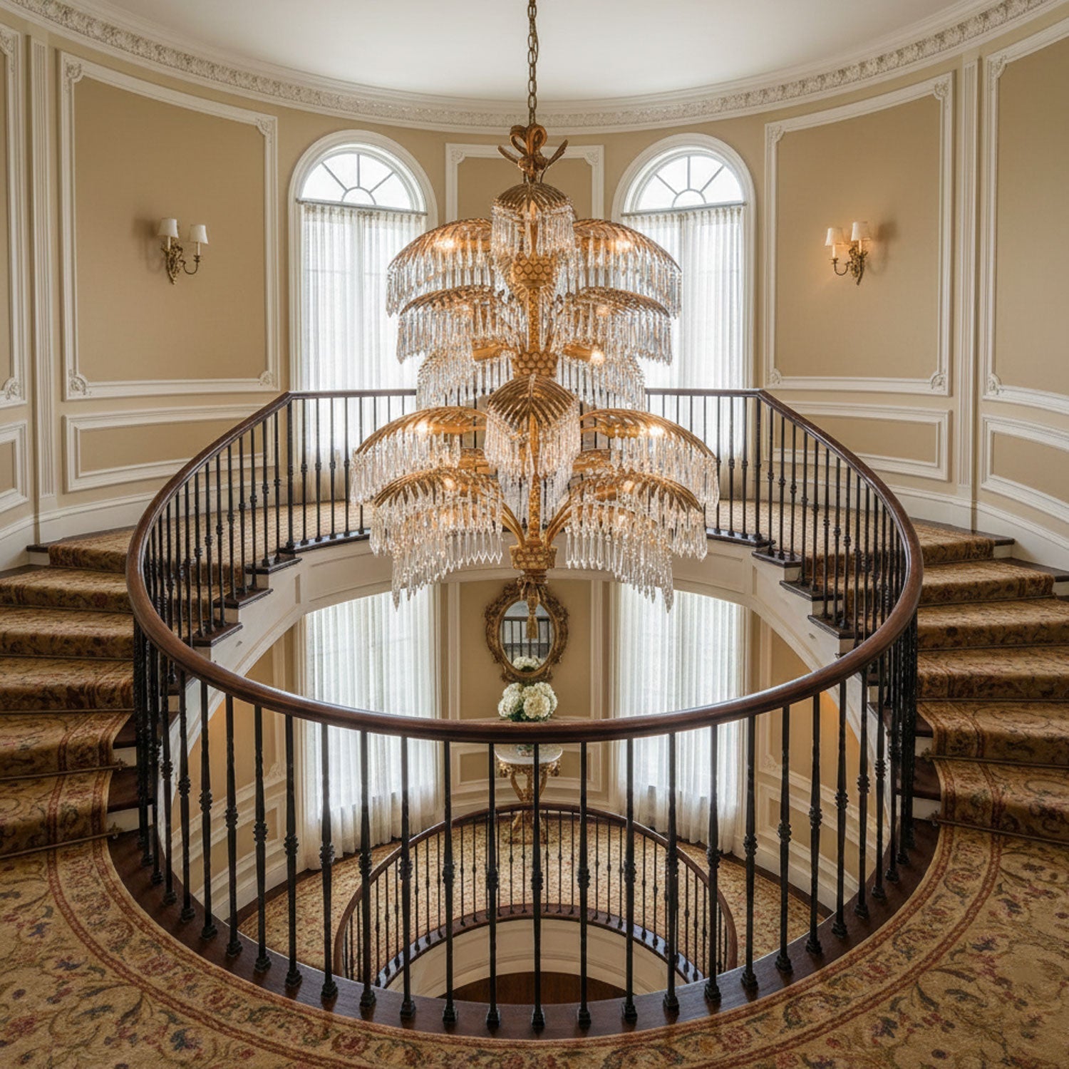 Palmera Brass Crystal Chandelier by Blushlighting