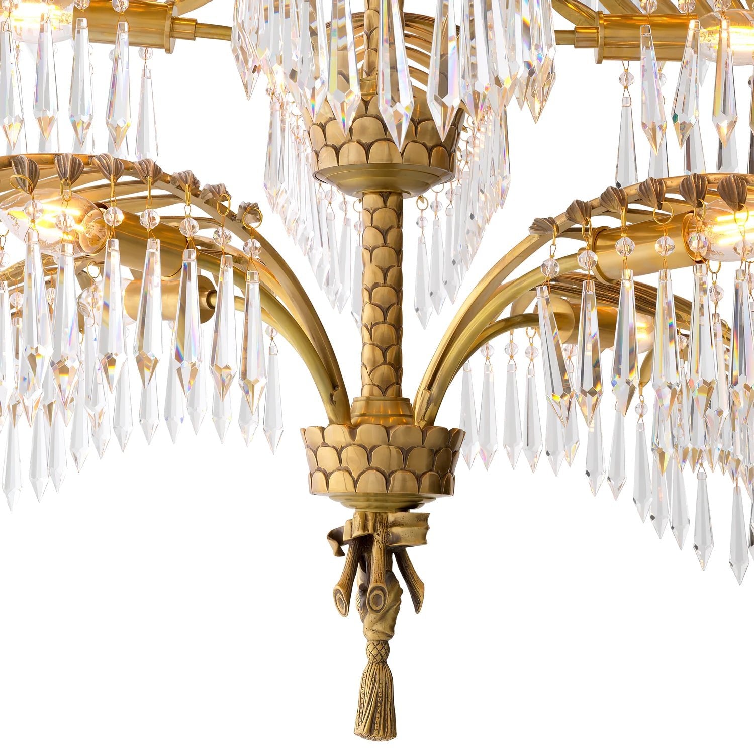 Palmera Brass Crystal Chandelier by Blushlighting
