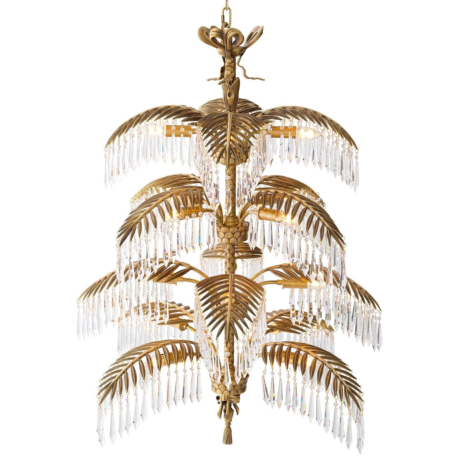 Palmera Brass Crystal Chandelier by Blushlighting
