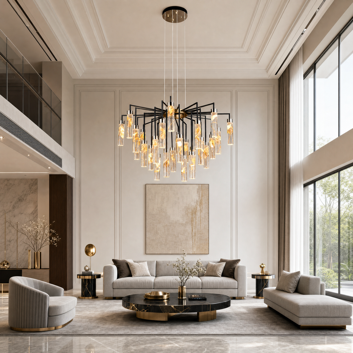 Phoenix Tree Modern Sculptural Ring Chandelier
