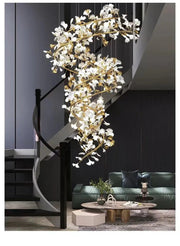 Raven Porcelain Linear Chandelier Gold